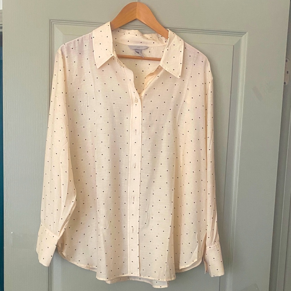 H&M Cream Polka Dot Blouse